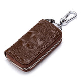 Crocodile Pattern Leather Key Bag Zipper Organizer Mini Wallet