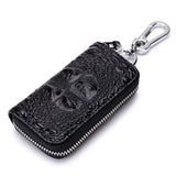 Crocodile Pattern Leather Key Bag Zipper Organizer Mini Wallet
