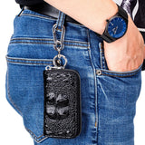 Crocodile Pattern Leather Key Bag Zipper Organizer Mini Wallet