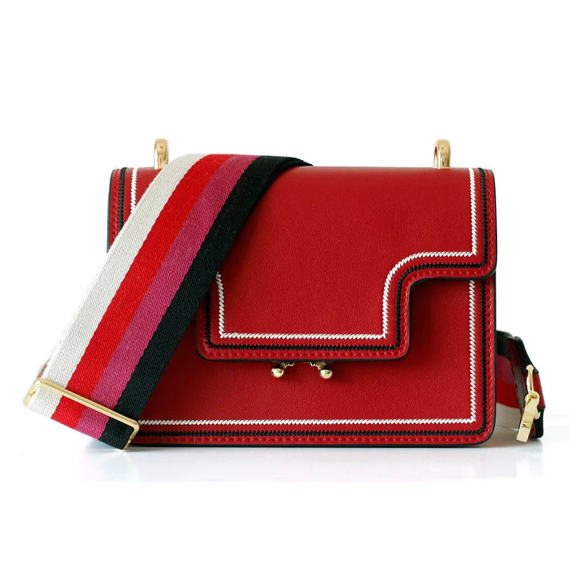 Leather Flap Bag Crossbody Handbag for Women