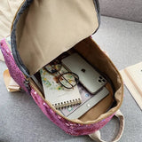 Sequined Teen Backpack College Style School Bag