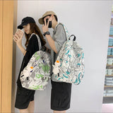 Kids Graffiti Backpack Teens Waterproof Nylon School Bag