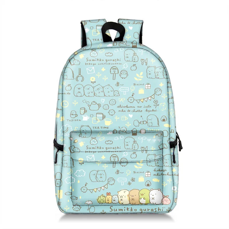 Girls Print Backpack Cartoon School Bag Letter Printing Backpacks