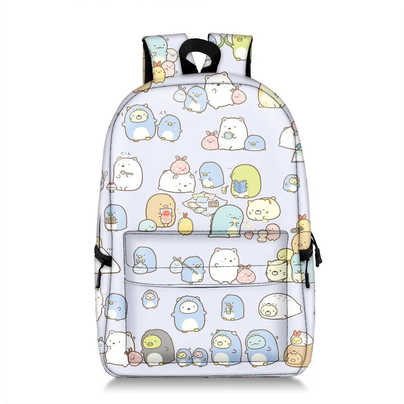 Girls Print Backpack Cartoon School Bag Letter Printing Backpacks