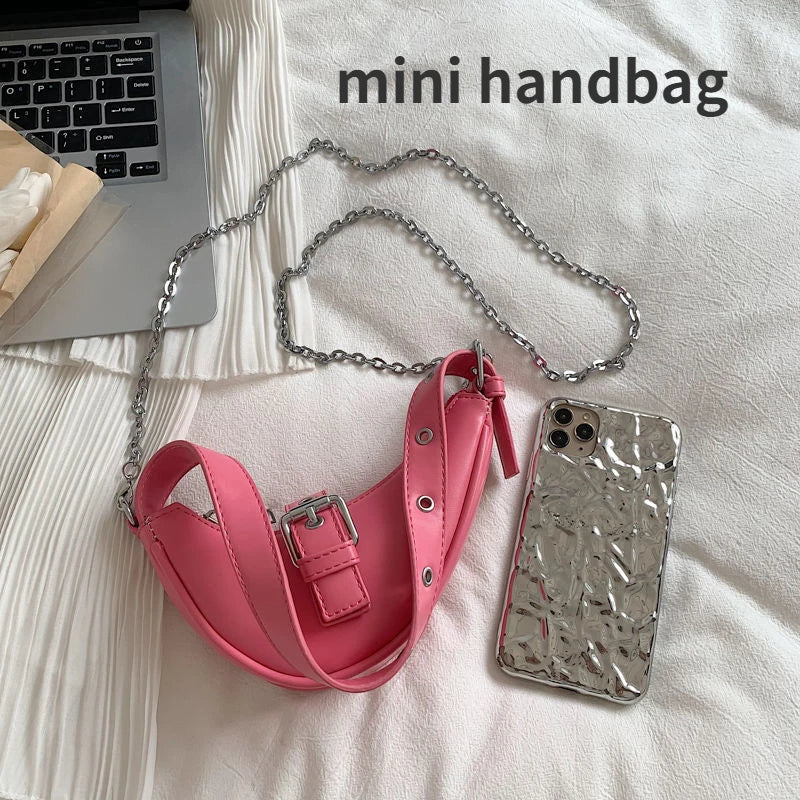Half Moon Ladies Small Shoulder Crossbody Bag Women Hobos Messenger Bags Purse