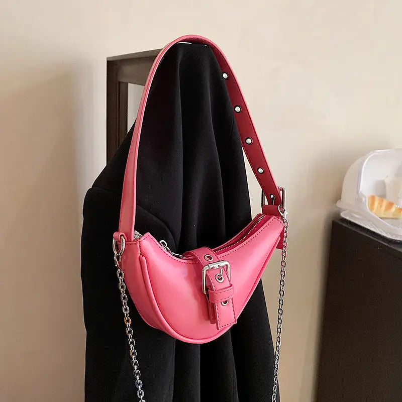 Half Moon Ladies Small Shoulder Crossbody Bag Women Hobos Messenger Bags Purse