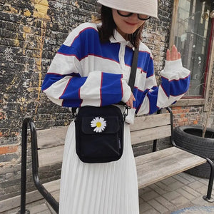 Mini Canvas Shoulder Bag Daisy Small Cotton Handbag Totes Ladies