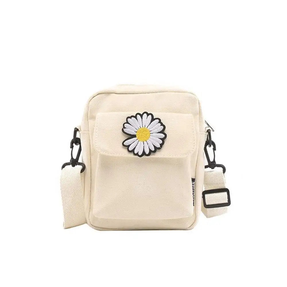 Mini Canvas Shoulder Bag Daisy Small Cotton Handbag Totes Ladies