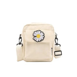 Mini Canvas Shoulder Bag Daisy Small Cotton Handbag Totes Ladies