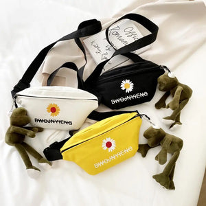 Casual Women Mini Bucket Pouch Daisy Waist Bag Girls Shoulder Bag