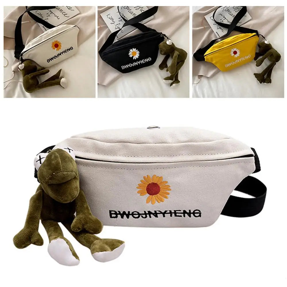 Casual Women Mini Bucket Pouch Daisy Waist Bag Girls Shoulder Bag