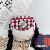 Plaid Shoulder Bags Women Crossbody Casual Flap Canvas Small Bag