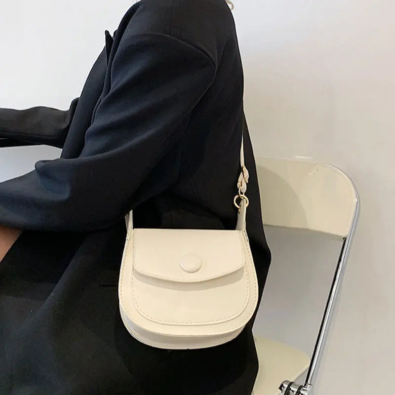 Women's PU Leather Shoulder Bag Mini Crossbody Purse Saddle Bag