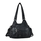 High Washed PU Leather Handbag Ladies Daily Bag