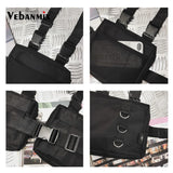 Hip Hop Streetwear Men Tactical Chest Rig Multi-pockets Waistcoat Chest Bag Vest