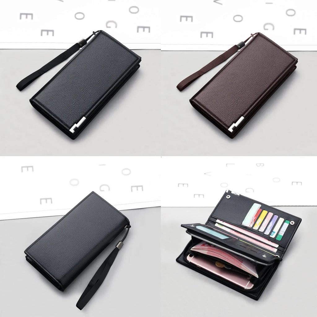 Men's ID Long Wallet Solid Holder Wallet for Women