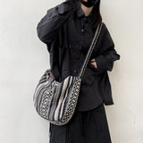 Casual Canvas Messenger Bag Women Large Capacity Zipper Crossbody Bag