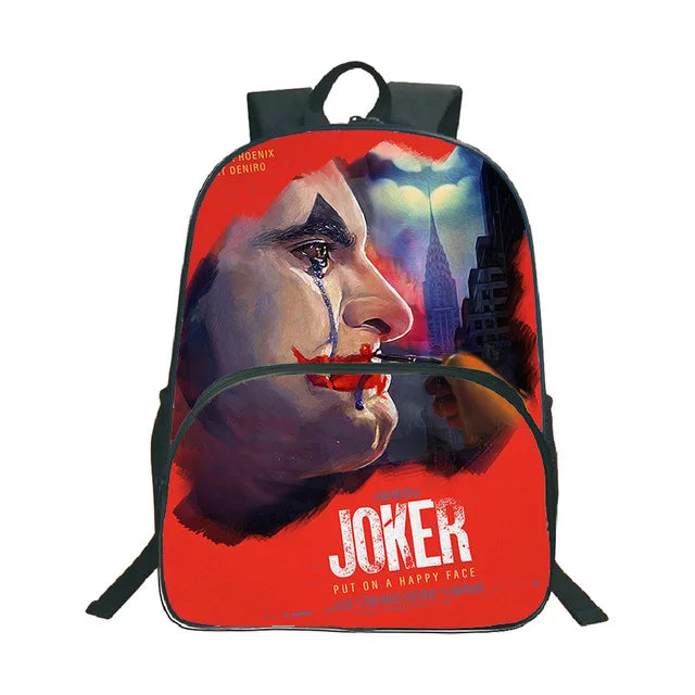 Joker Backpack Pattern Schoolbag Teens Daily Backpack Students Boys Girls