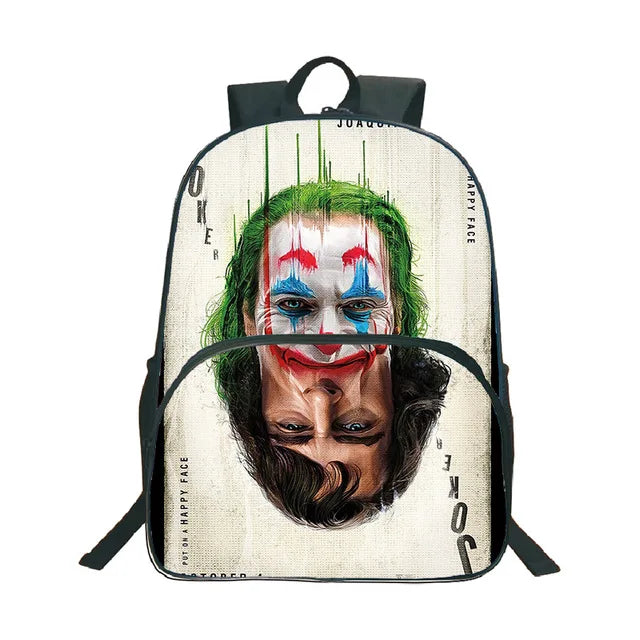 Joker Backpack Pattern Schoolbag Teens Daily Backpack Students Boys Girls