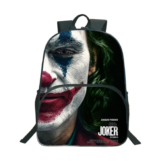 Joker Backpack Pattern Schoolbag Teens Daily Backpack Students Boys Girls