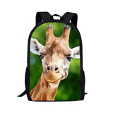 Kids Backpack for Boys Girls Giraffe 3D Pattern School Bags Mochila Escolar