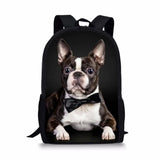Kids School Bags Little Bulldogs Pattern Book Bag Travel Backpack