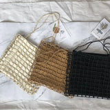 Korean Large Capacity Straw Tote Bag One Shoulder Square Handbag Messenger Bag