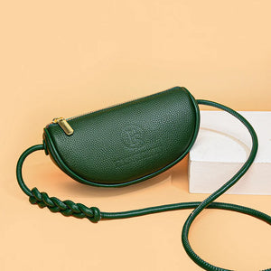 Vintage Leather Saddle Sling Handbag for Women