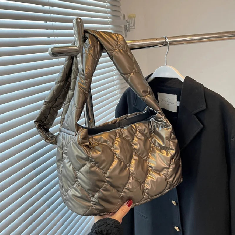 Winter Space Cotton Crossbody Bag for Women Large Capacity Shopping Handbags