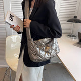 Winter Space Cotton Crossbody Bag for Women Large Capacity Shopping Handbags