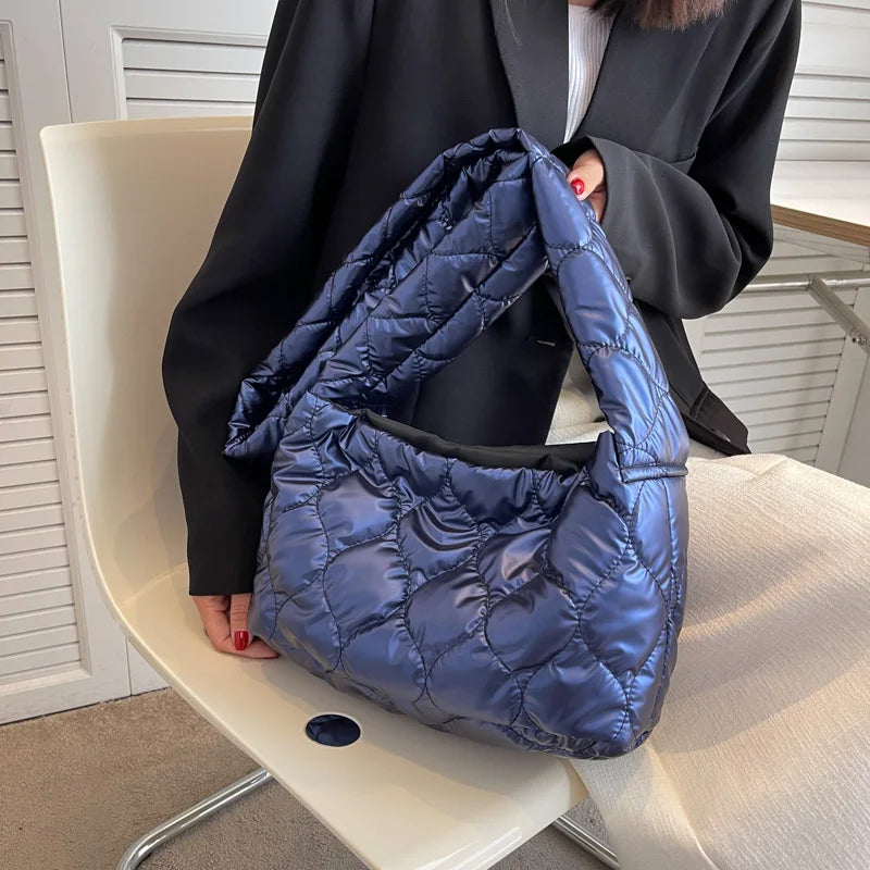 Winter Space Cotton Crossbody Bag for Women Large Capacity Shopping Handbags