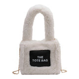 Plush Tote Bag Winter Shopping Crossbody Chain Shoulder Handbag