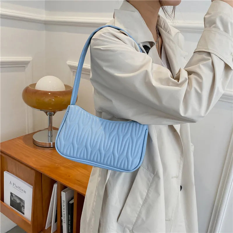 Autumn Solid Shoulder Small Square Bag Pu Handbag Tote Bags