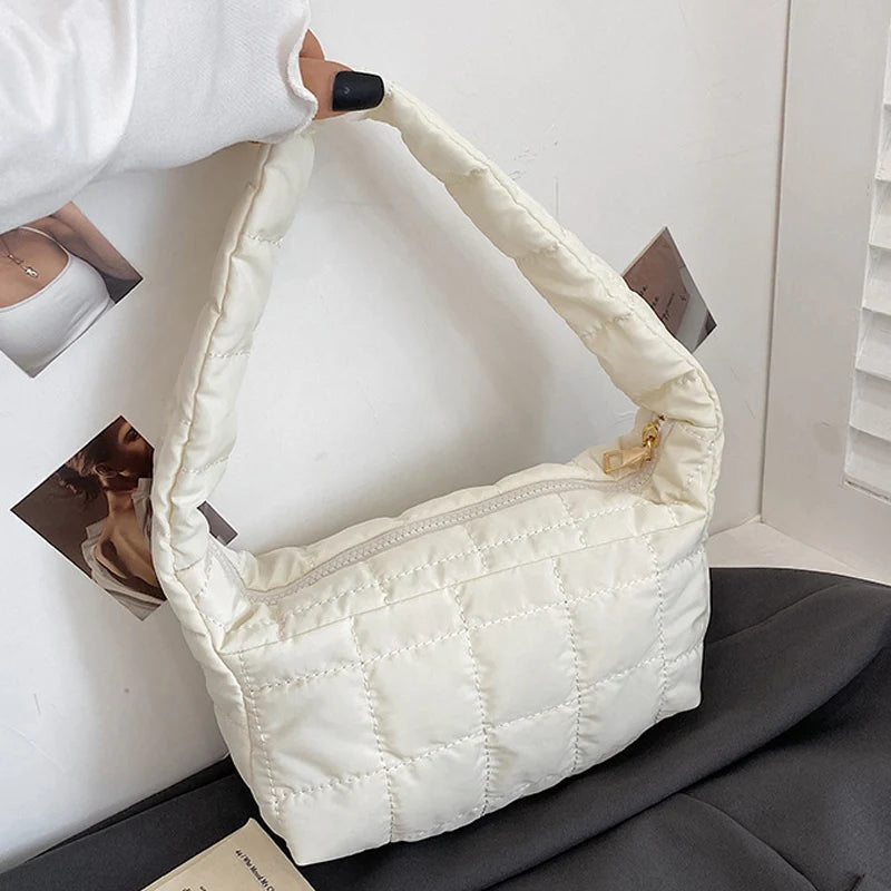 Winter Down Shopping Bag Casual Shoulder Bags For Women Handbags