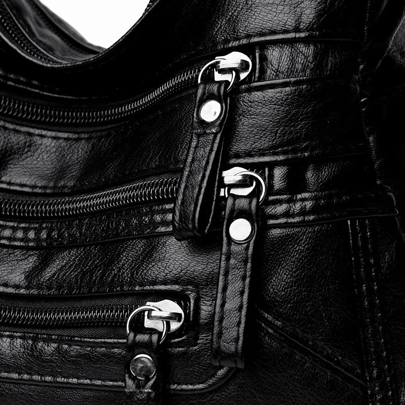 Women Crossbody Bag Large Capacity Soft Leather Messenger Bag
