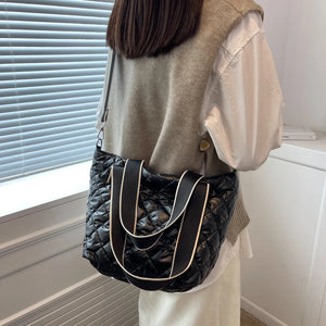 Quilted Women Tote Padded Handbags Shoulder Bags Nylon Down Cotton