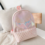 Cartoon Fish Tail Women Girls PU Leather Shoulder School Bag