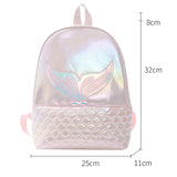 Cartoon Fish Tail Women Girls PU Leather Shoulder School Bag