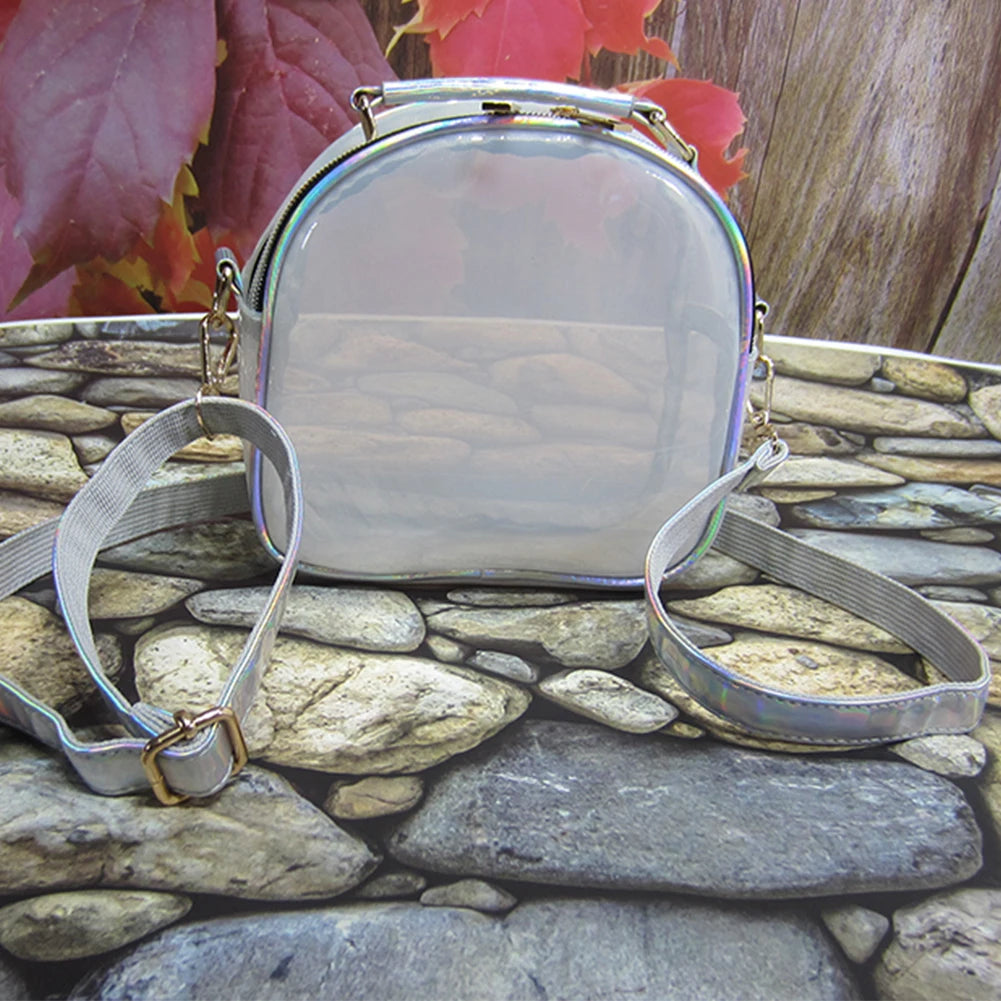 Laser Transparent Crossbody Bag Mini Jelly PVC Clear Shoulder Messenger Tote