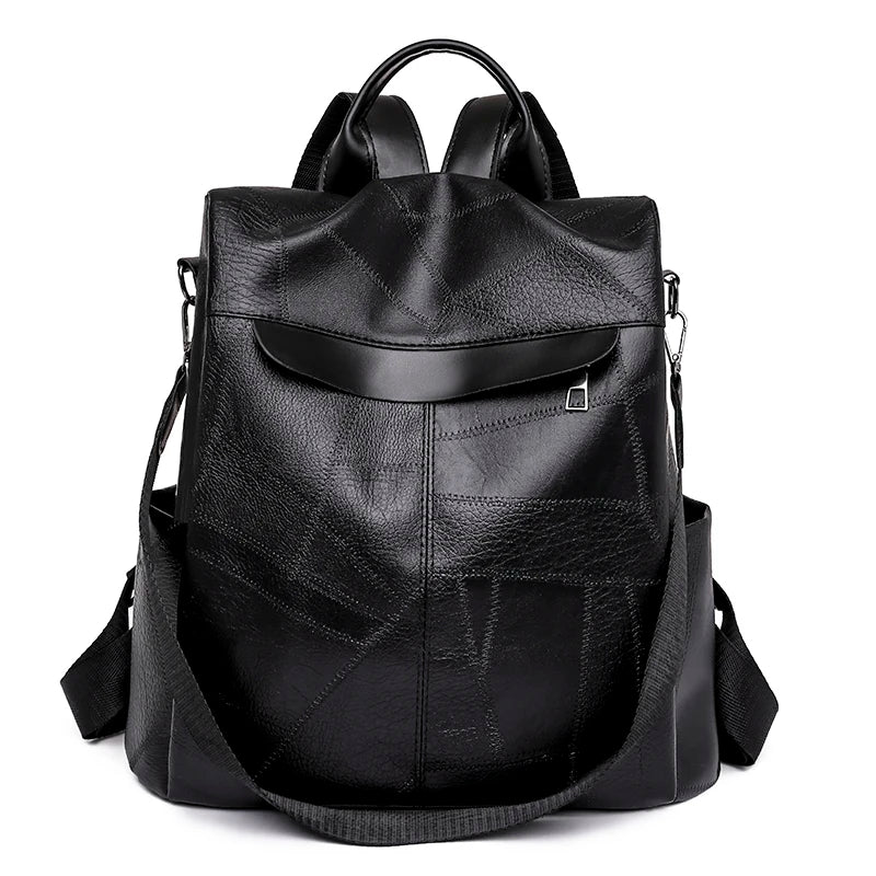 Leather Travel Backpack Anti Theft Rucksack