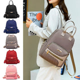Leather Backpack Ladies Zipper Backpack Teenager School Bag Women Bag