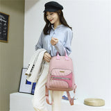 Leather Backpack Ladies Zipper Backpack Teenager School Bag Women Bag