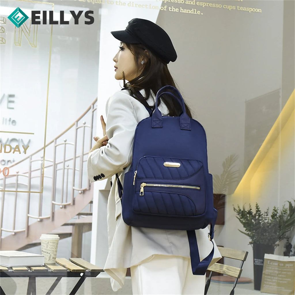 Leather Backpack Ladies Zipper Backpack Teenager School Bag Women Bag