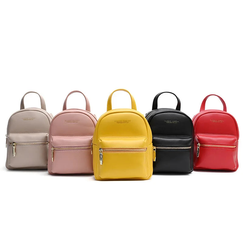 Women's Leather Mini Backpack Purse Multi-Function Shoulder Bag