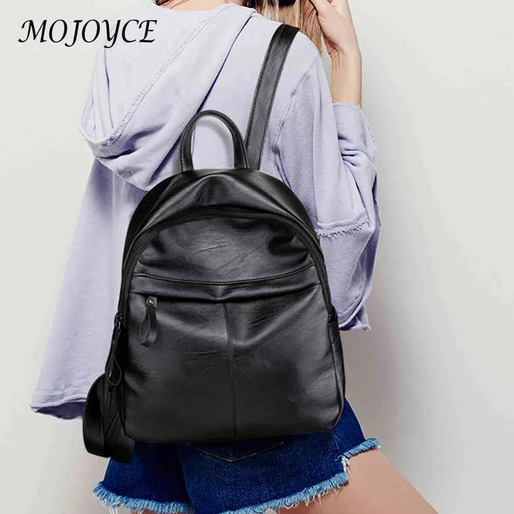 Leather Women Backpack Shoulder Bag Large Capacity Knapsack