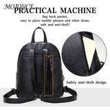 Vintage Leather Women Backpack School Book Bag Teenager College Knapsack