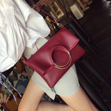 Leather Women Handbag Set Metal Handle Tote Shoulder Crossbody Messenger Clutch