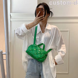 Leather Woven Crossbody Bag Small Square Totes Clutch