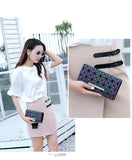 Luminous Wallet Handbag Geometric Clutch Purse Hologram