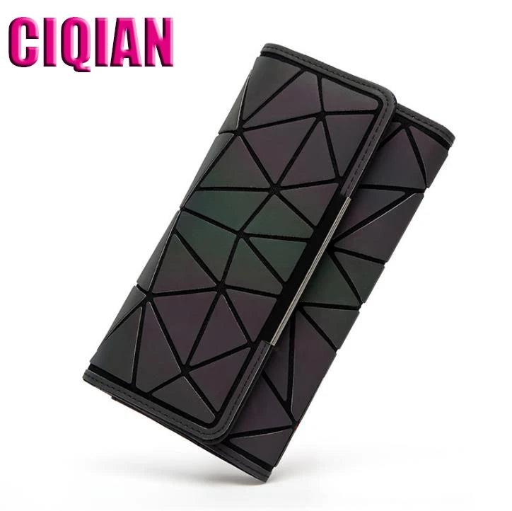 Luminous Wallet Handbag Geometric Clutch Purse Hologram